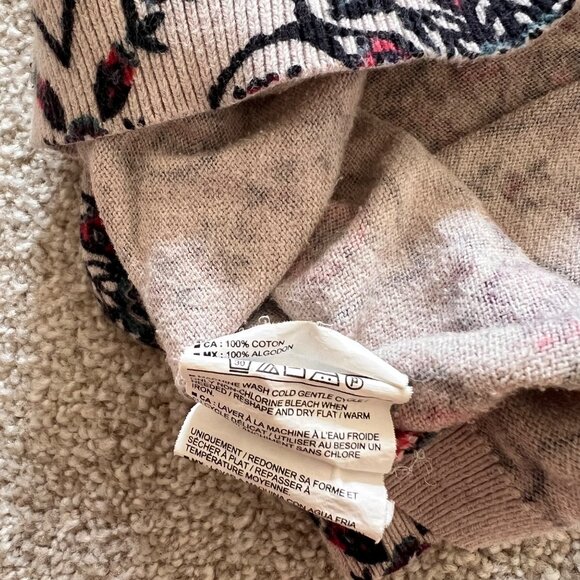 Floral Geometric Multicolor Long Sleeve Cozy Lounge Top 100% Cotton L - Picture 5 of 8